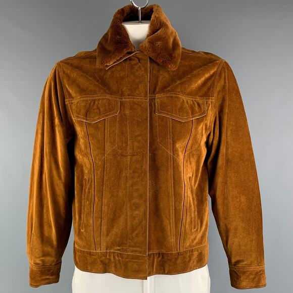 STEPHEN SPROUSE Size 42 Brown Cognac Suede Jacket - Picture 1 of 1